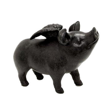 7"H Flying Pig Figurine