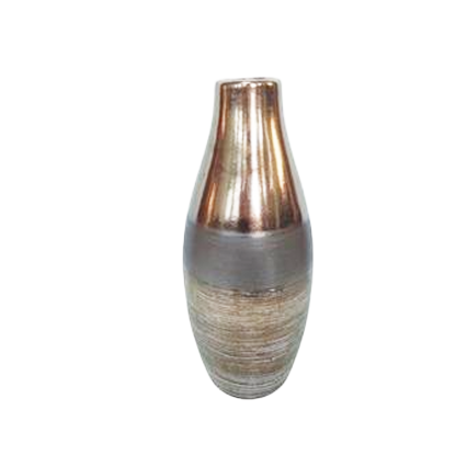 Bronze Ceramic Taper Vase w/Mix Stone Texture