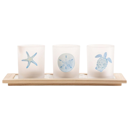 Capri Ocean Trio Candle Tray inc. Tealights