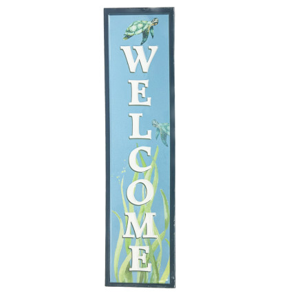 24" Welcome w/Sea Turtle Metal Sign