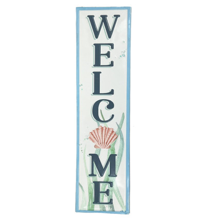 24" Welcome w/Seashell Metal Sign