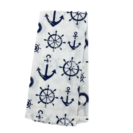 Coastal Printed Kitchen Towel - Anchors & Sails