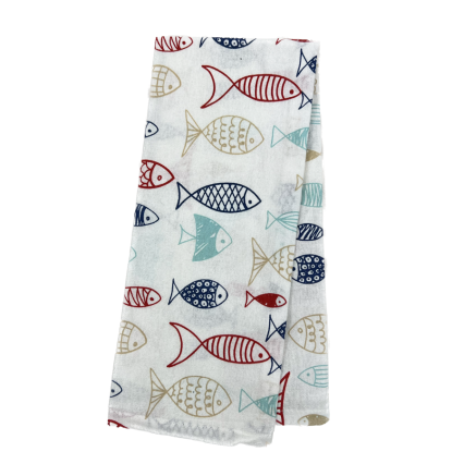 Coastal Printed Kitchen Towel - Multicolor Fish