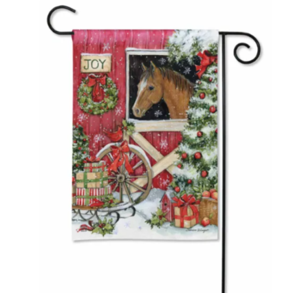 Horse for Christmas Garden Flag