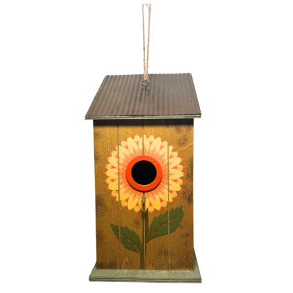 12" Wooden Sunflower Birdhouse