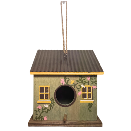 5.5" Painted Wooden Birdhouse