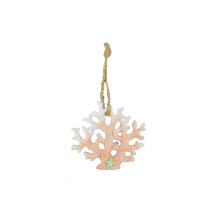 3" Resin Coral Ornament - Peach