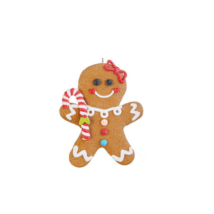 5" Gingerbread Man Ornament - Red Bow