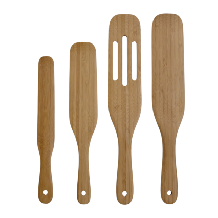 4 Piece Bamboo Spurtle Tool Set
