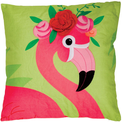 18" Fancy Flamingo Outdoor Pillow