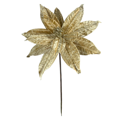 22" Tan Velvet Poinsettia