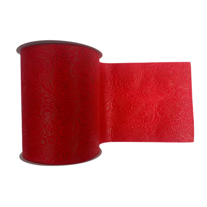 6" Red Embossed Ribbon