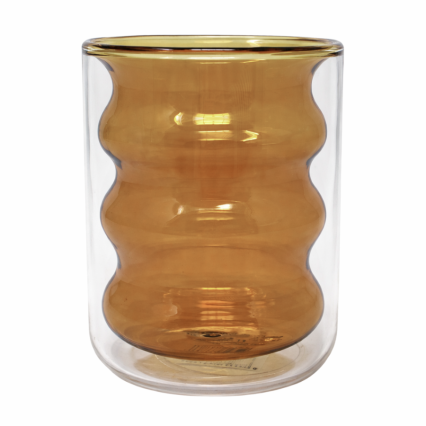 Amber Bubble Glass - Set of 2