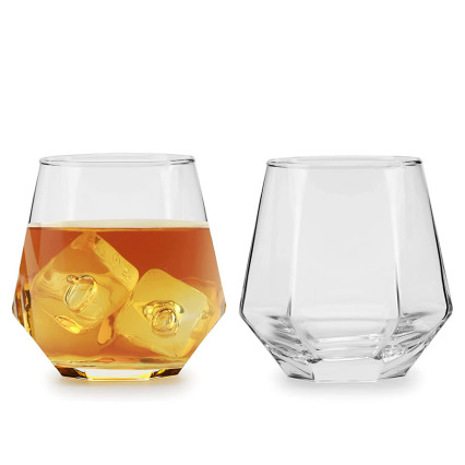 9.5 oz Geo Diamond Cut DOF Glass - Set of 4