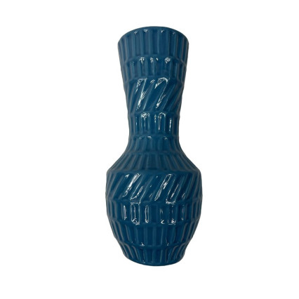 8" Textured Tapered Vase-Blue