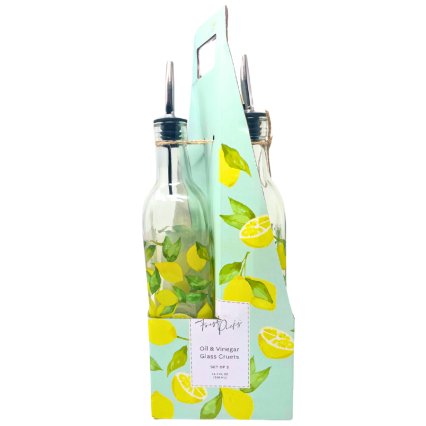 Oil & Vinegar Glass Cruets - Lemons