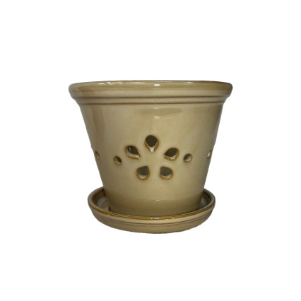 5.5" Orchid Pot with Saucer-Tan