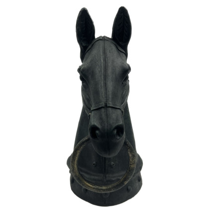 12" Polystone Horse Head - Black