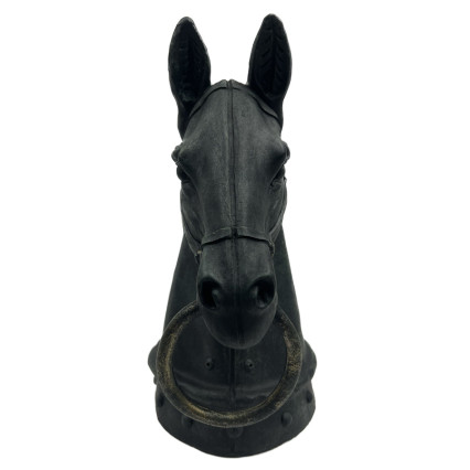 12" Polystone Horse Head - Black