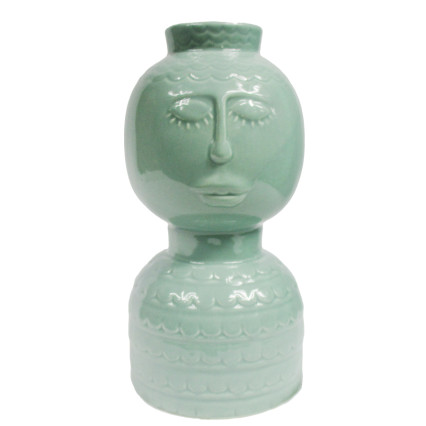 Face Vase With Eyes Closed 10"
