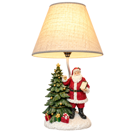 19" Christmas Tree & Santa Lamp