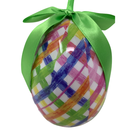 5" Resin Easter Plaid Egg