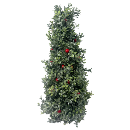 19" Frosted Boxwood Tree w/ Berries