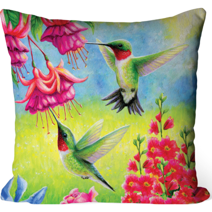 Hummingbird Flutter Outdoor Pillow