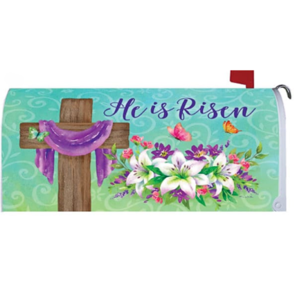 He Is Risen Cross Mailbox Cover