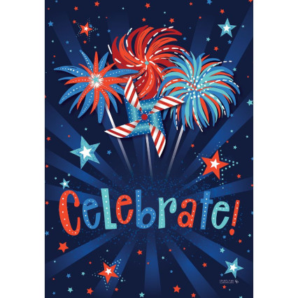Celebrate Fireworks Large Flag