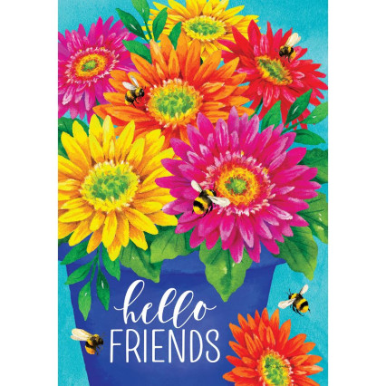 Blue Pot Gerbera Garden Flag