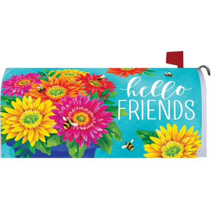 Blue Pot Gerbera Mailbox Cover
