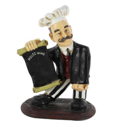20" Resin Chef Wine Holder