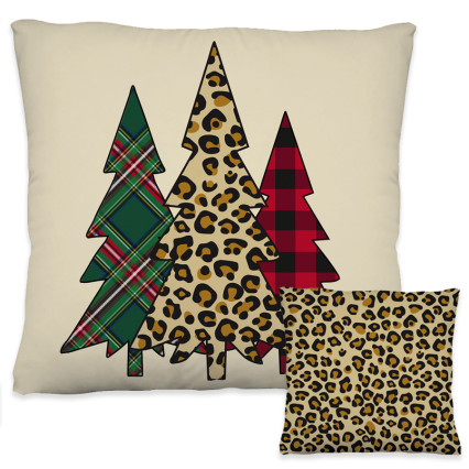 Interchangeable Pillow Cover-Mixed Print Christmas Trees