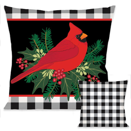 Interchangeable Pillow Cover-Merry Christmas Cardinal