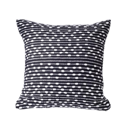20" Black & White Woven Textured Indoor Pillow
