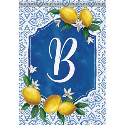 Lemon Grove Monogram Garden Flag - B
