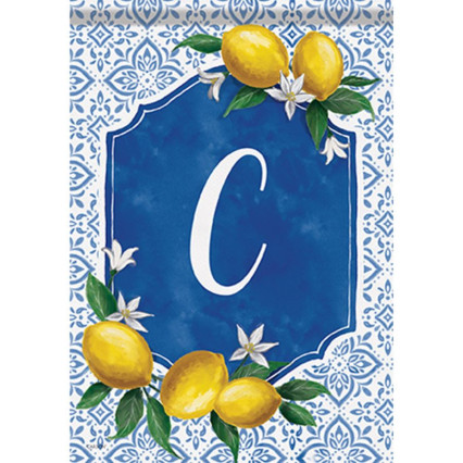 Lemon Grove Monogram Garden Flag - C