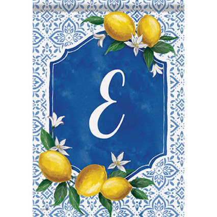Lemon Grove Monogram Garden Flag - E