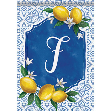 Lemon Grove Monogram Garden Flag - F
