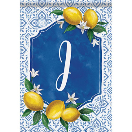 Lemon Grove Monogram Garden Flag - J