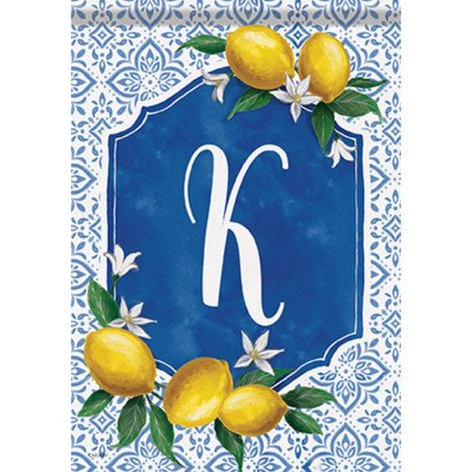 Lemon Grove Monogram Garden Flag - K