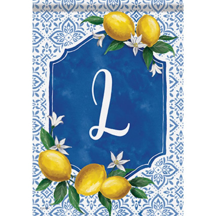 Lemon Grove Monogram Garden Flag - L