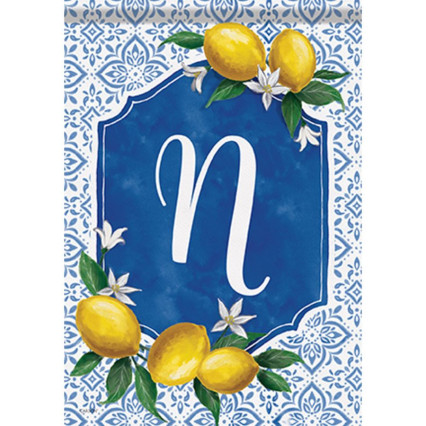 Lemon Grove Monogram Garden Flag - N