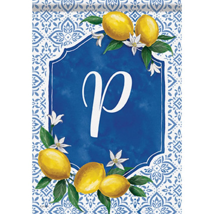 Lemon Grove Monogram Garden Flag - P