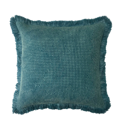 20" Teal Stonewashed Waffle Indoor Pillow