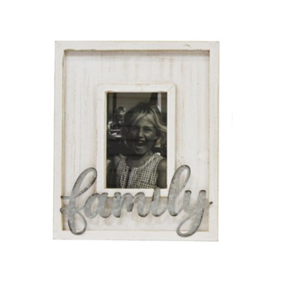 Whitewashed Photo Frame - Family