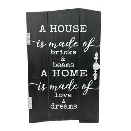 18.5"H Wood Door Sign- House Is A Home