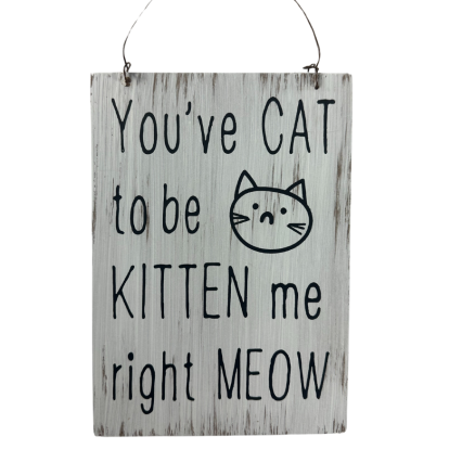 9.5" You've Cat to be Kitten Sign WH