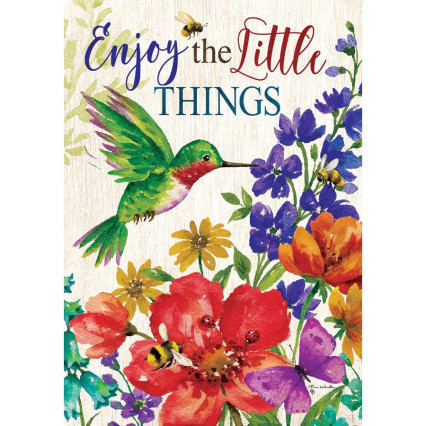 Wildflowers & Hummingbird Garden Flag